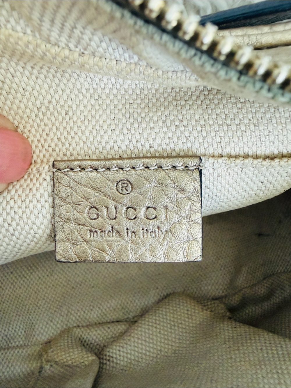 Gucci Soho Disco Small Leather Crossbody Bag Metallic Beige/Champagne Gold DustB - Picture 4 of 17
